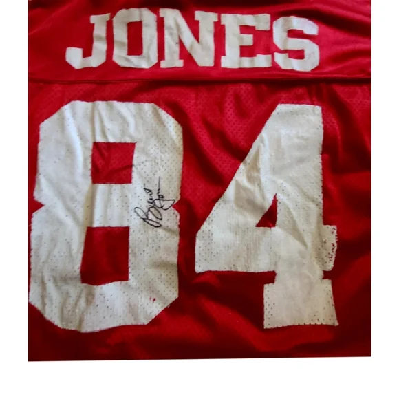 VINTAGE LOGO ATHLETIC BRENT JONES SF 49ERS AUTOGRAPHED JERSEY - Picture 3 of 7